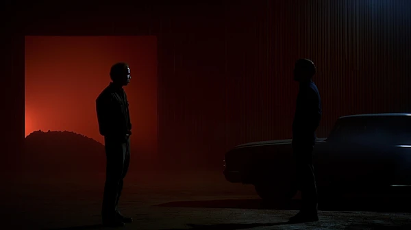 Silhouetted Figures in Dramatic Light