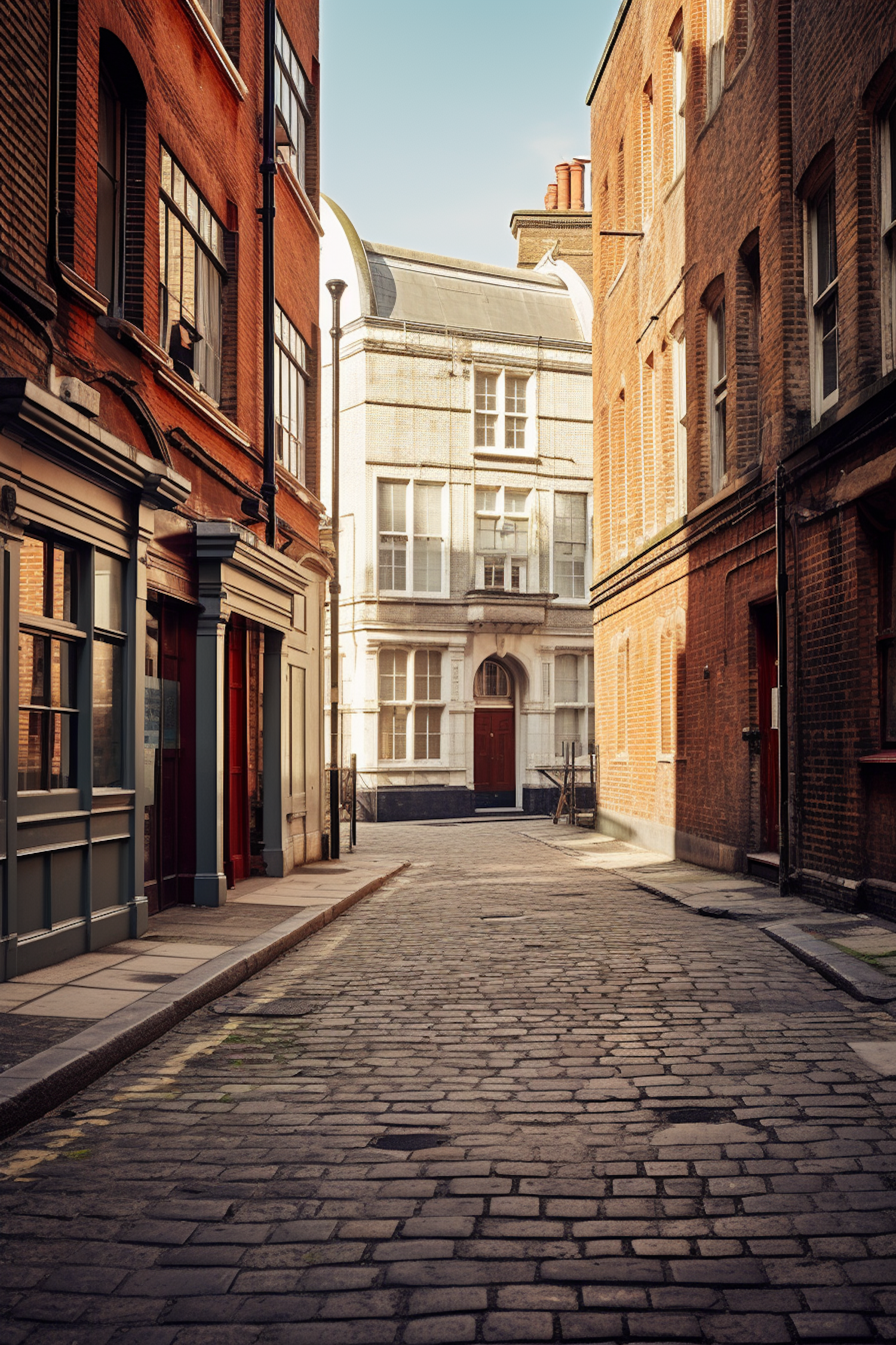 Sunlit Cobblestone Solitude