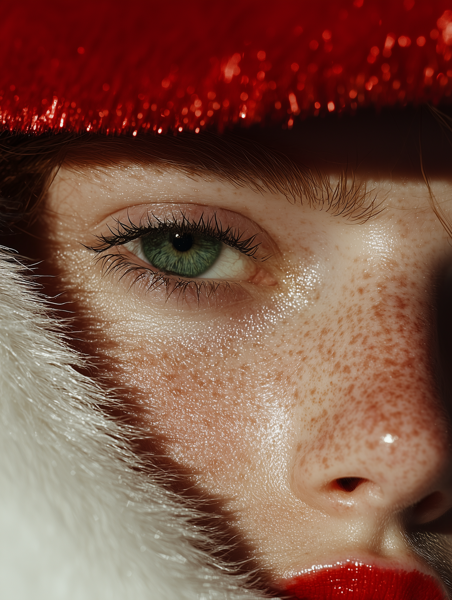 Close-up Portrait with Red Hat