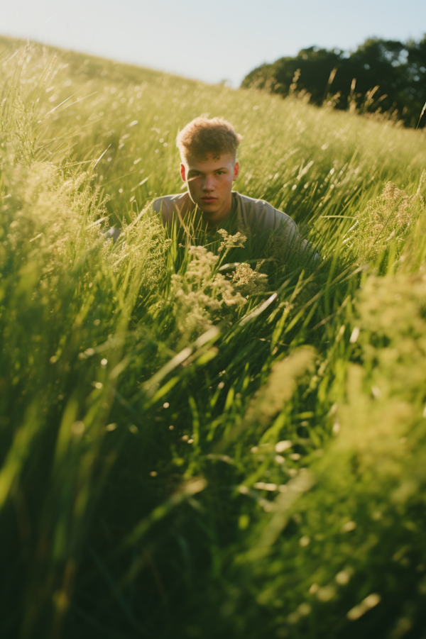 Seeker in the Golden Grass