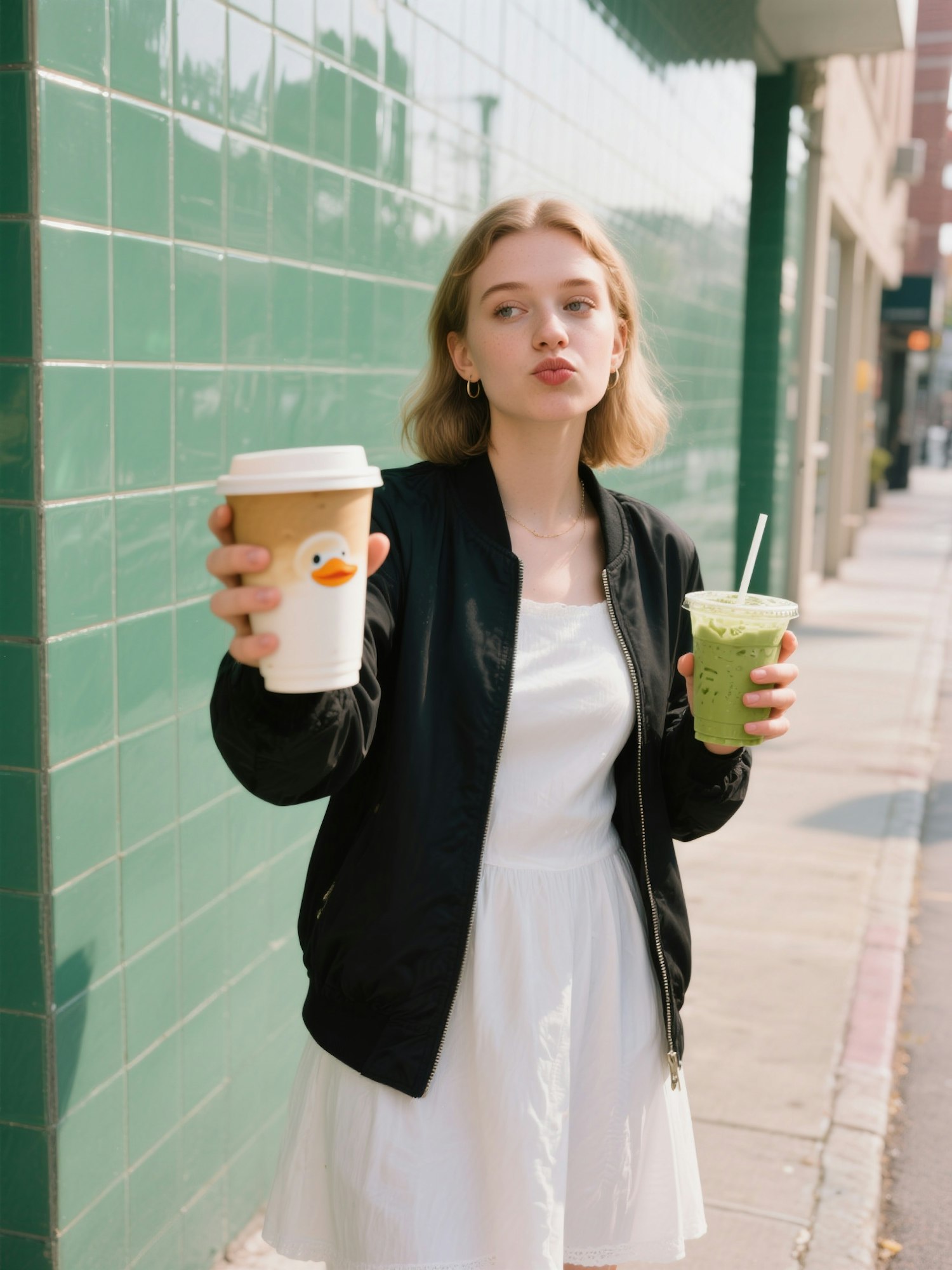 Woman with Beverages