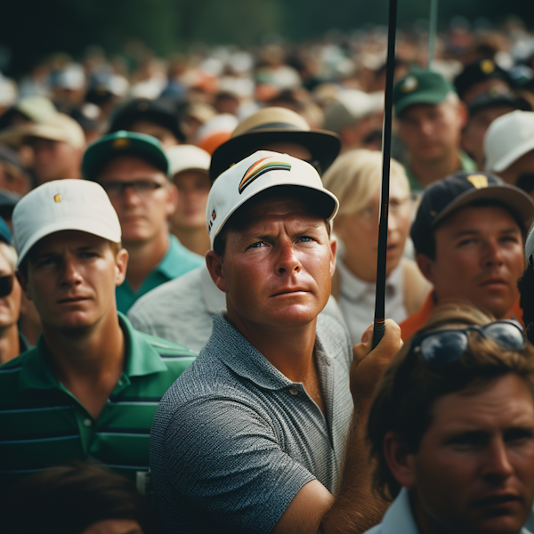 Spectator's Anticipation at a Golf Tournament