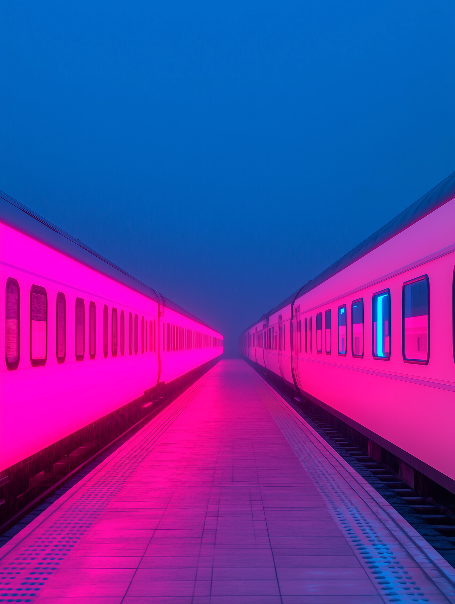 Neon Pink Train Platform