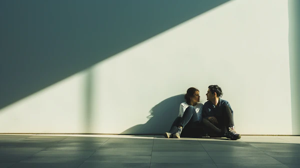 Intimate Conversation in Contrasting Light