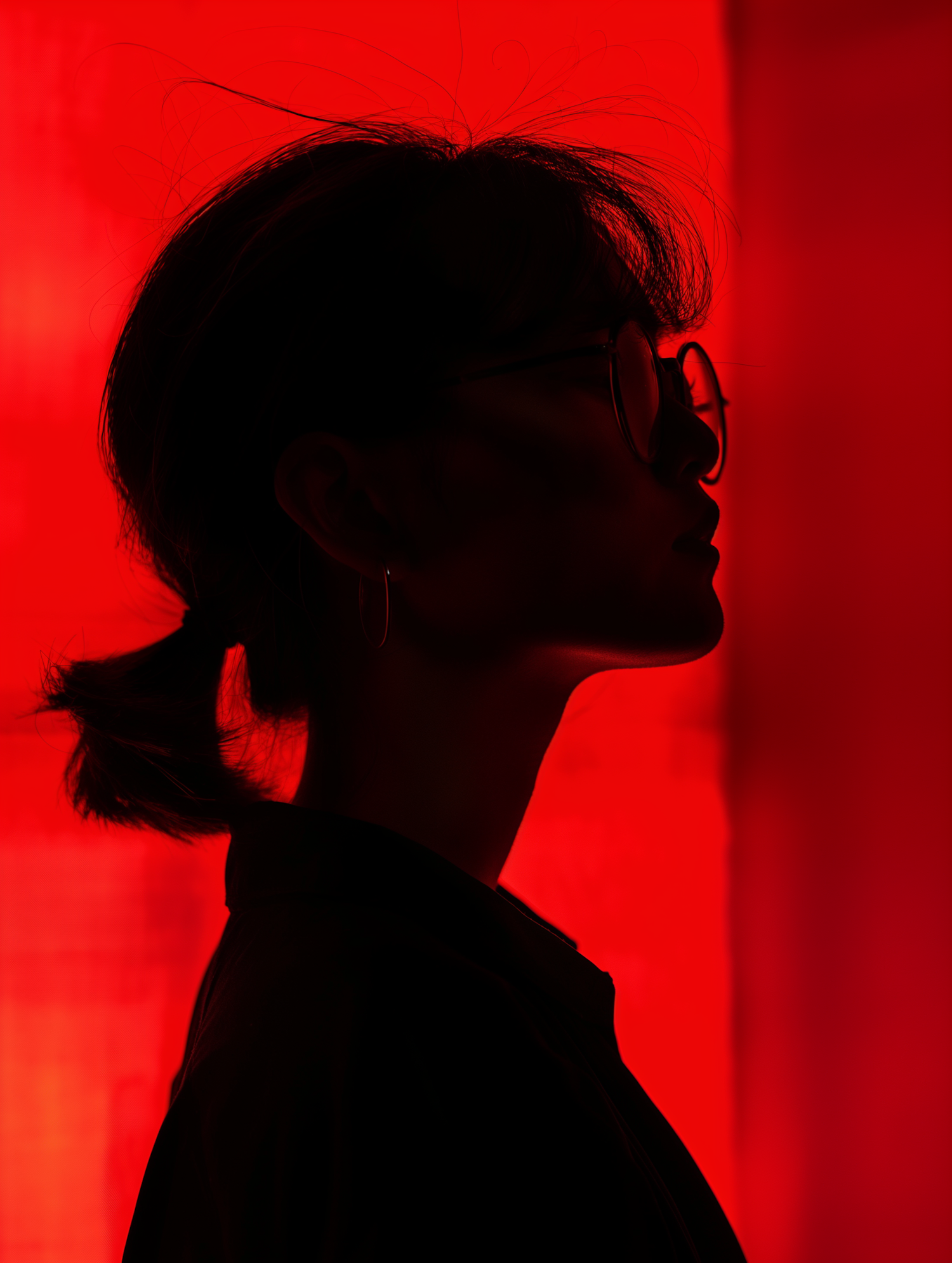 Mysterious Silhouette in Red