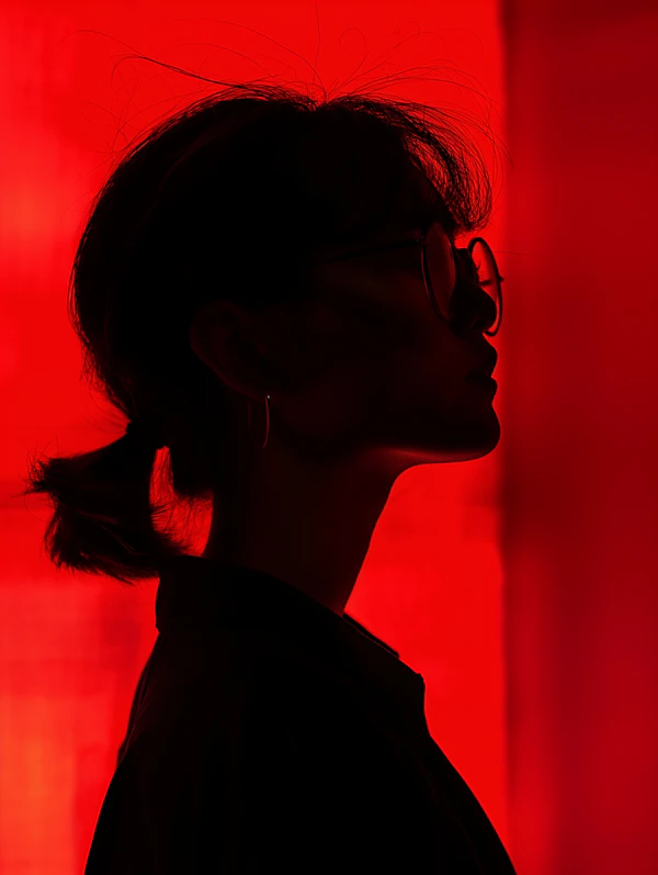 Mysterious Silhouette in Red