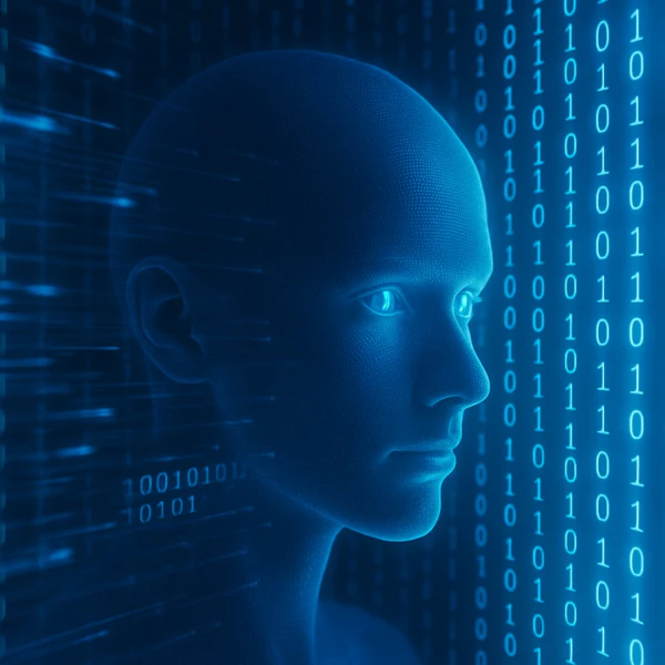 Glowing AI Face Art