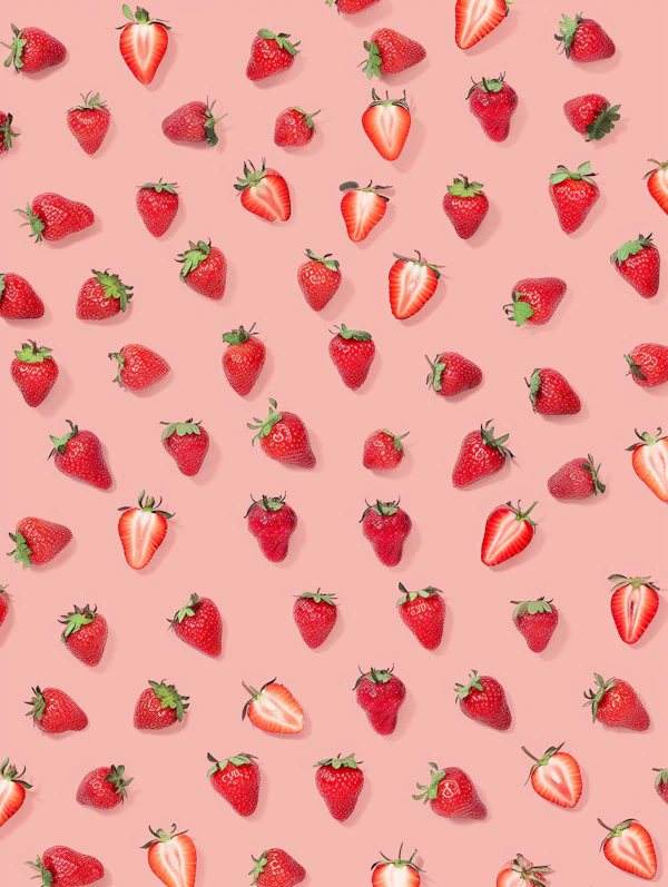 Strawberries on Pink