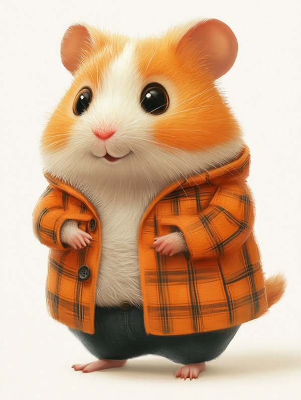 Charming Hamster in Plaid Jacket