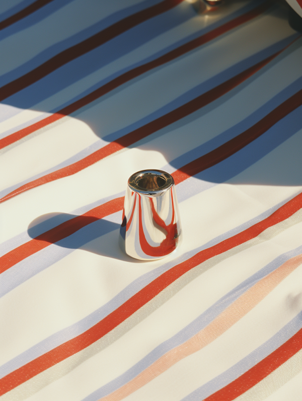 Reflective Cup on Patriotic Stripes