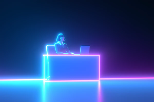 Neon Workspace Scene