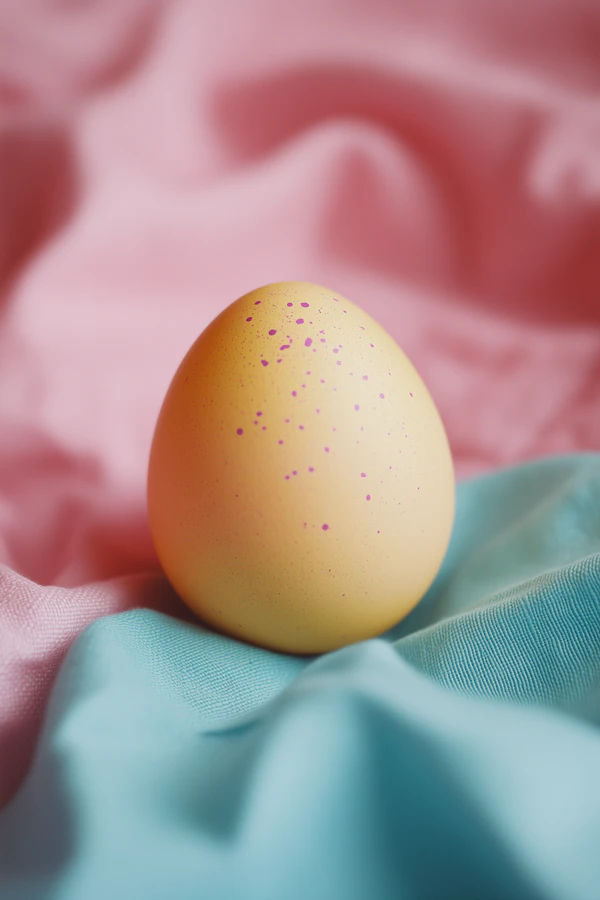 Speckled Egg on Pastel Background