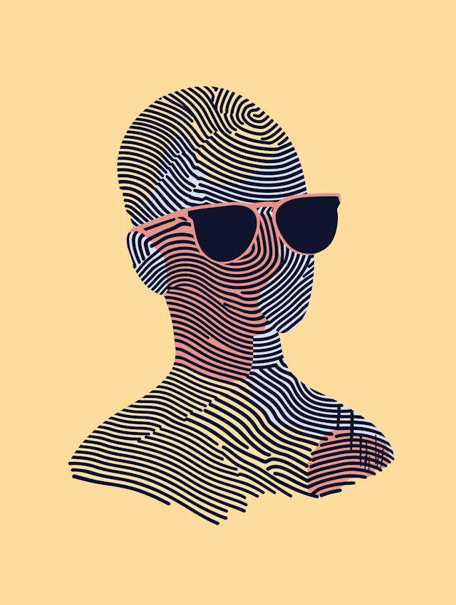 Fingerprint Bust with Sunglasses