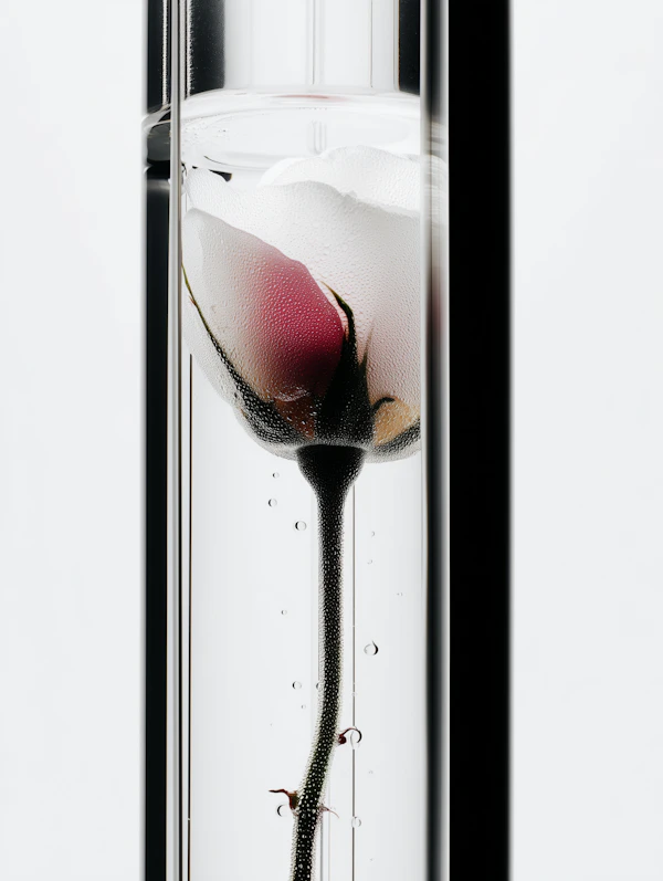 Delicate Rose in Glass