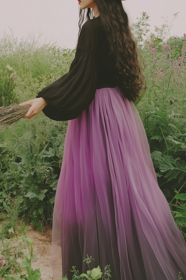 Woman in Garden with Lavender