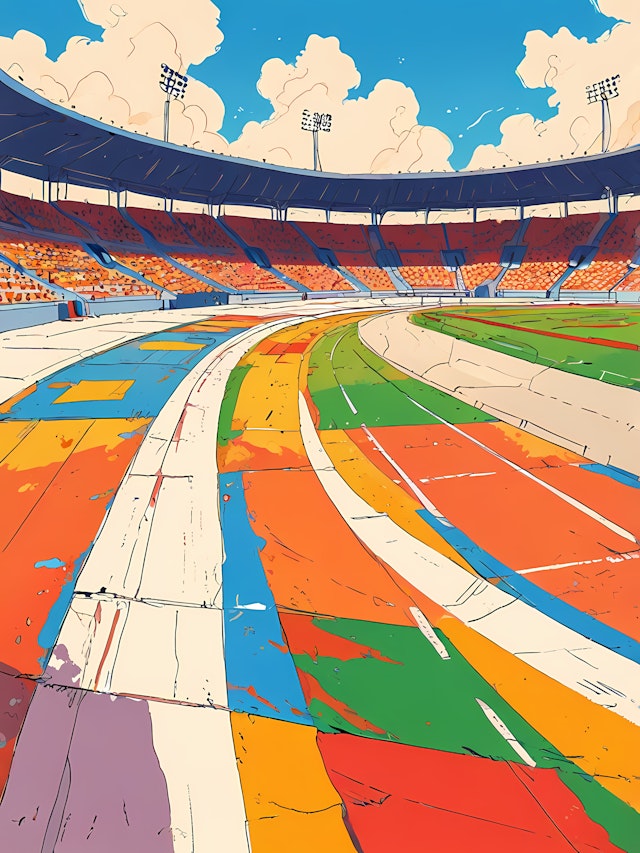 Vibrant Stadium Track