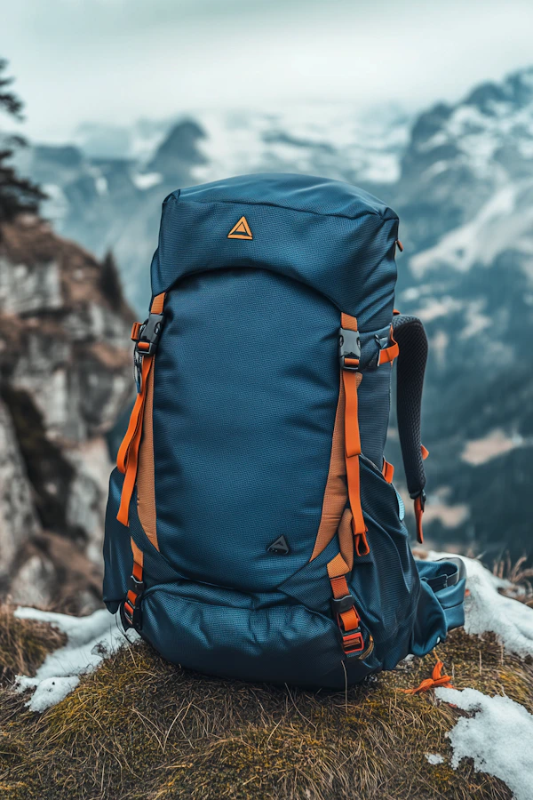 Adventure Backpack in Mountainous Setting
