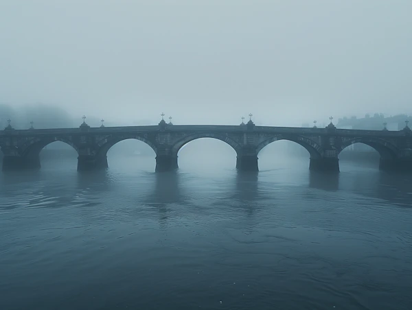 Foggy Historic Bridge Reflection