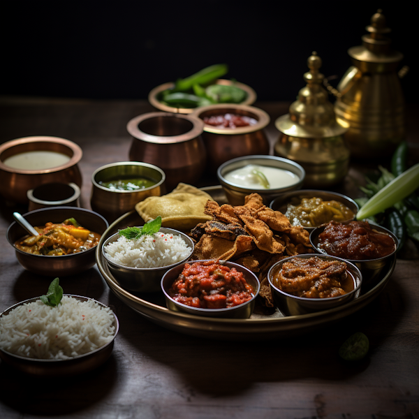 Traditional South Asian Feast Display