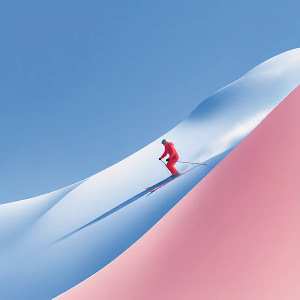 Dynamic Skier in Action