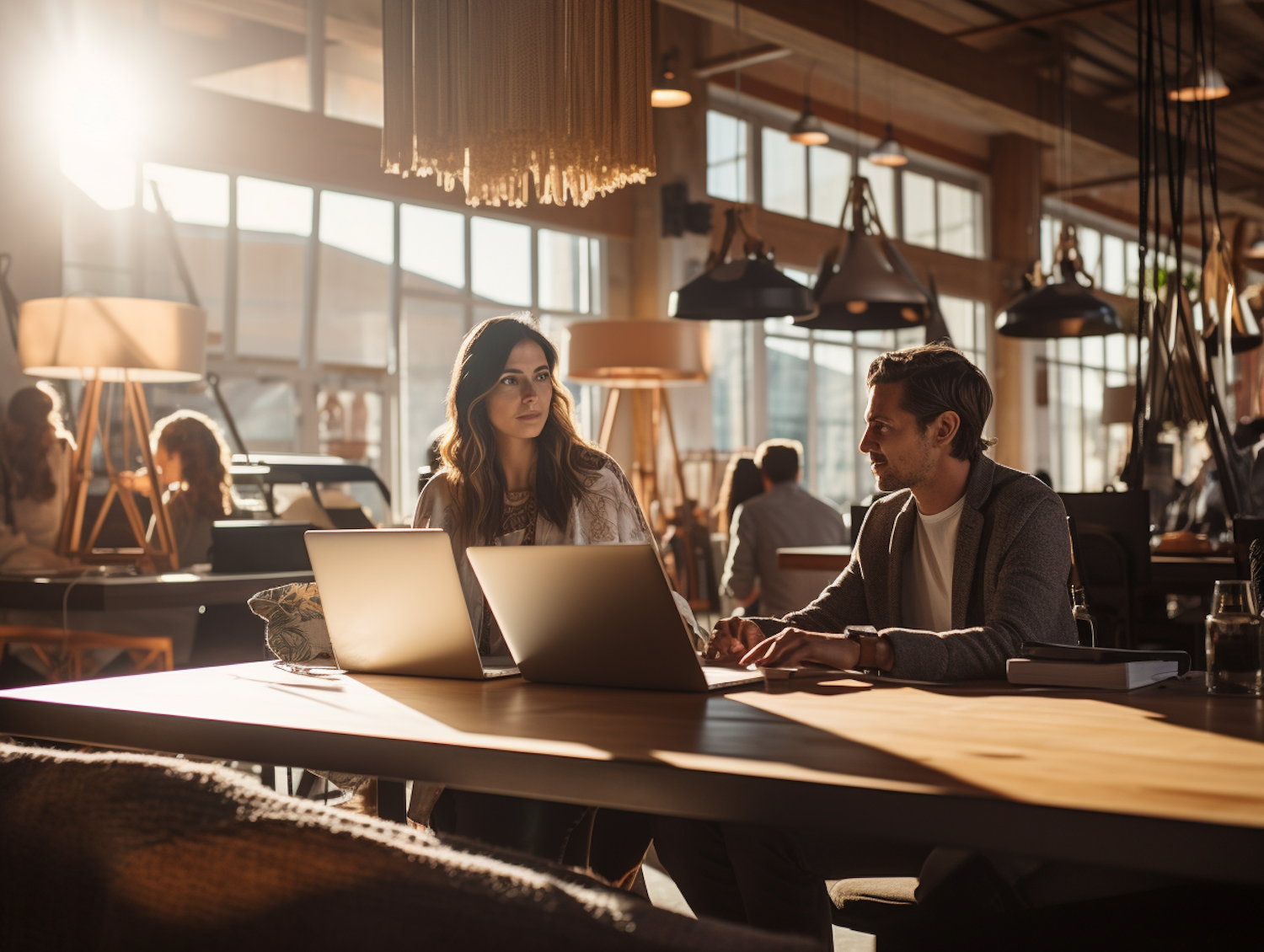 Collaborative Effort in a Sunlit Modern Workspace