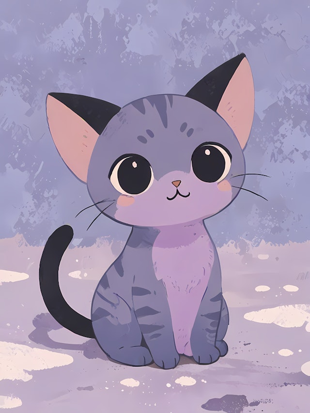 Charming Cartoon Cat Illustration