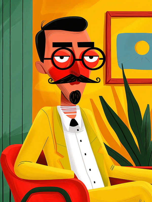 Stylized Man in Yellow Suit