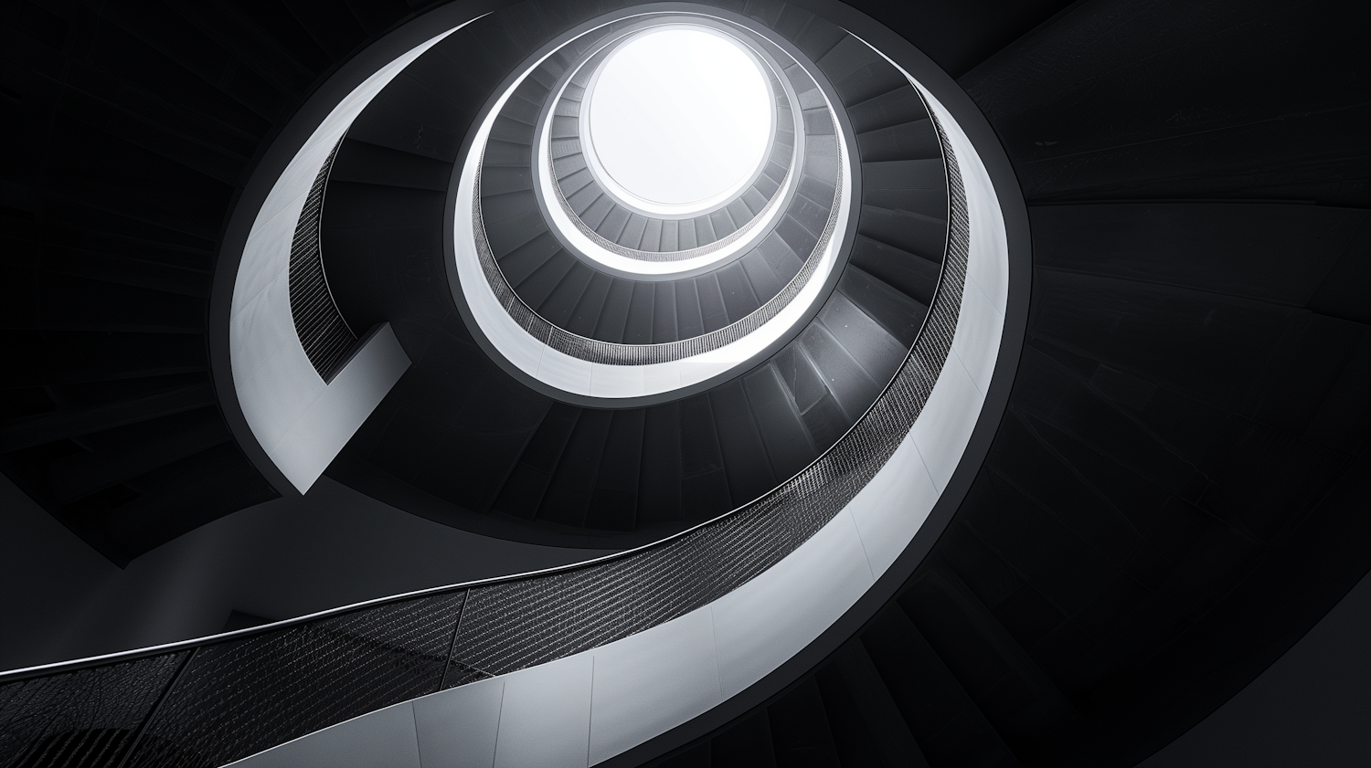 Modern Spiral Staircase in Monochrome