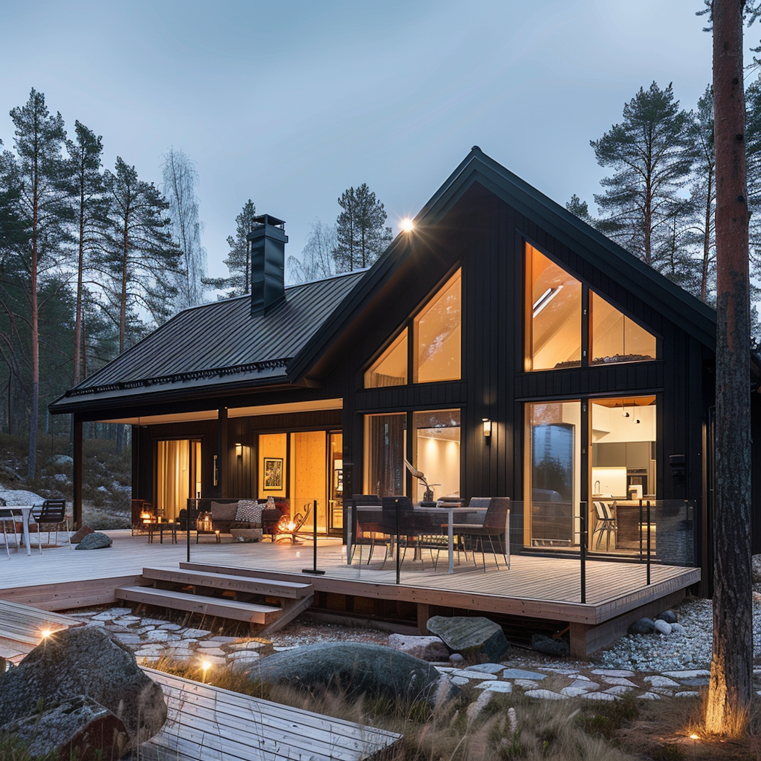 Modern House at Twilight