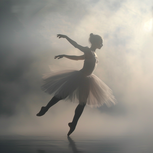 Ethereal Ballerina in Fog