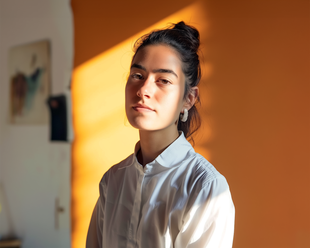 Portrait of a Young Woman with Serene Expression