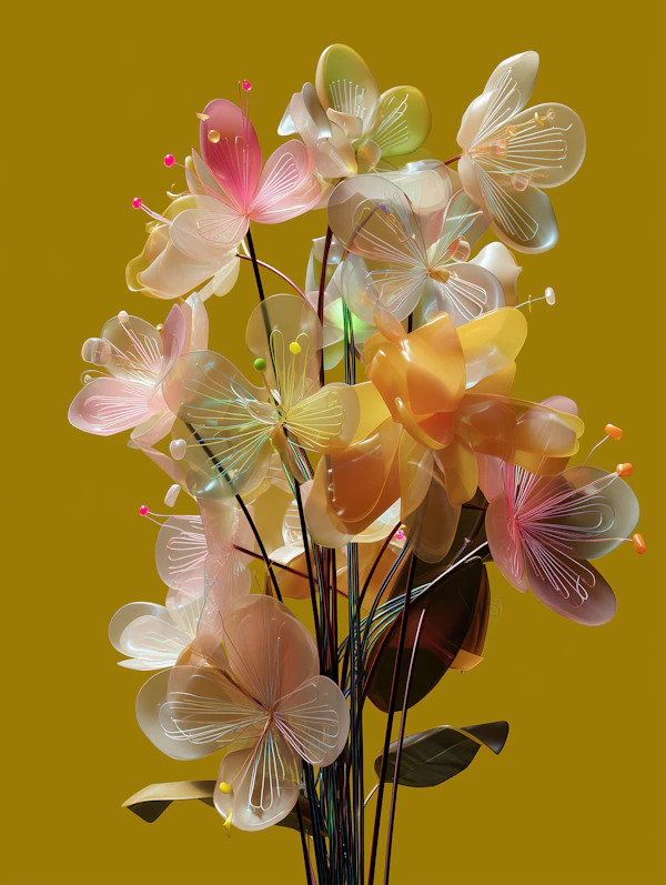 Abstract Glass Flowers