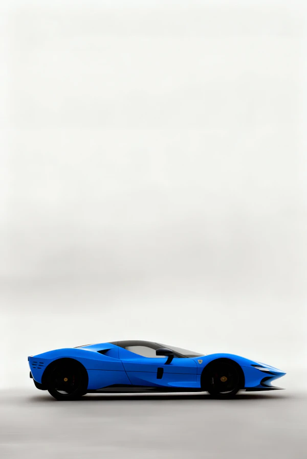 Sleek Blue Sports Car