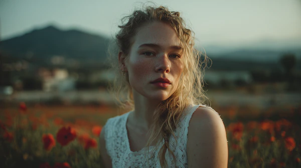 Woman in Poppy Field