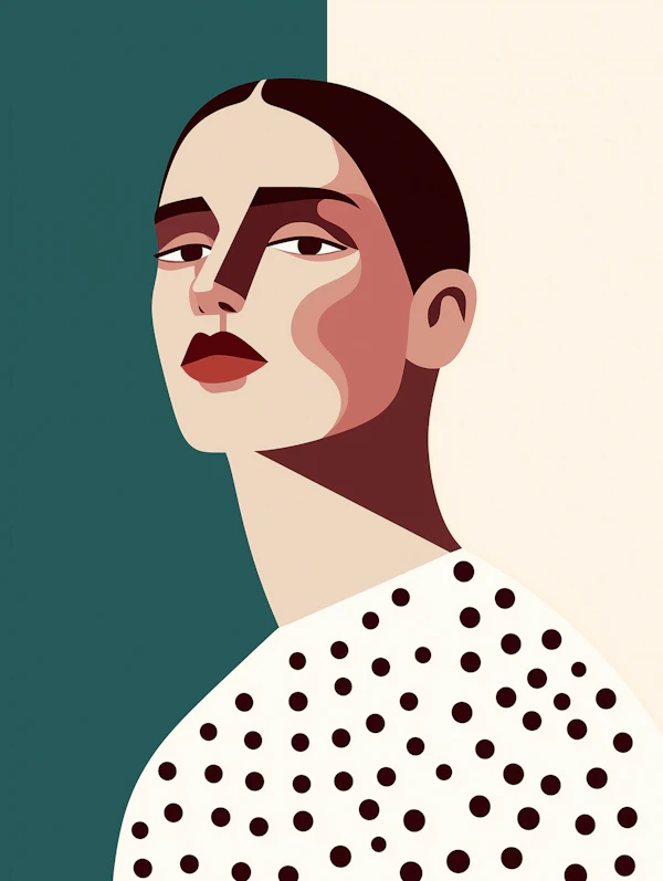 Stylized Portrait with Geometric Shapes