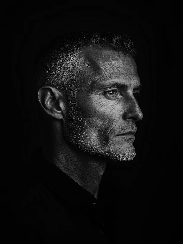 Dramatic Black and White Portrait