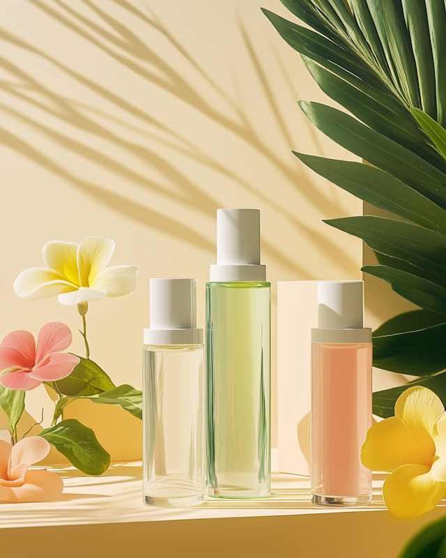 Elegant Bottles with Tropical Flowers