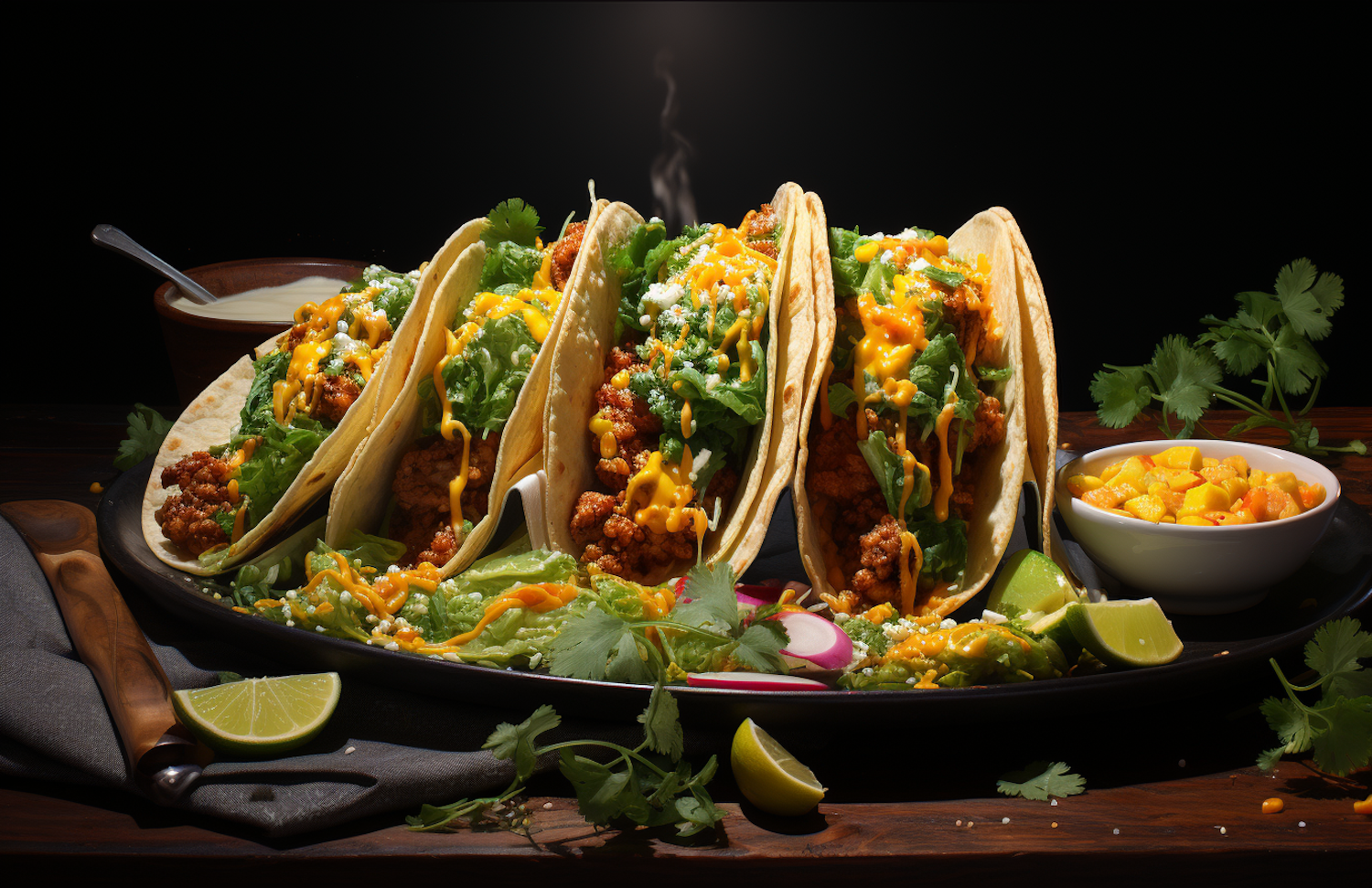 Colorful Gourmet Taco Platter