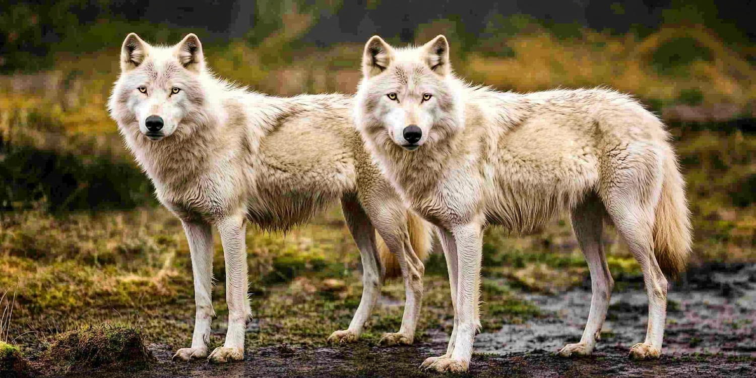 Majestic White Wolves