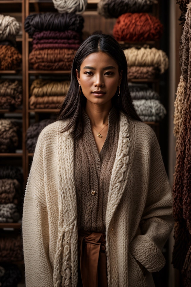 Woman in Yarn Store