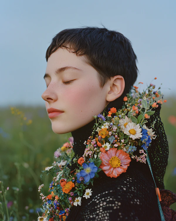 Serene Floral Portrait