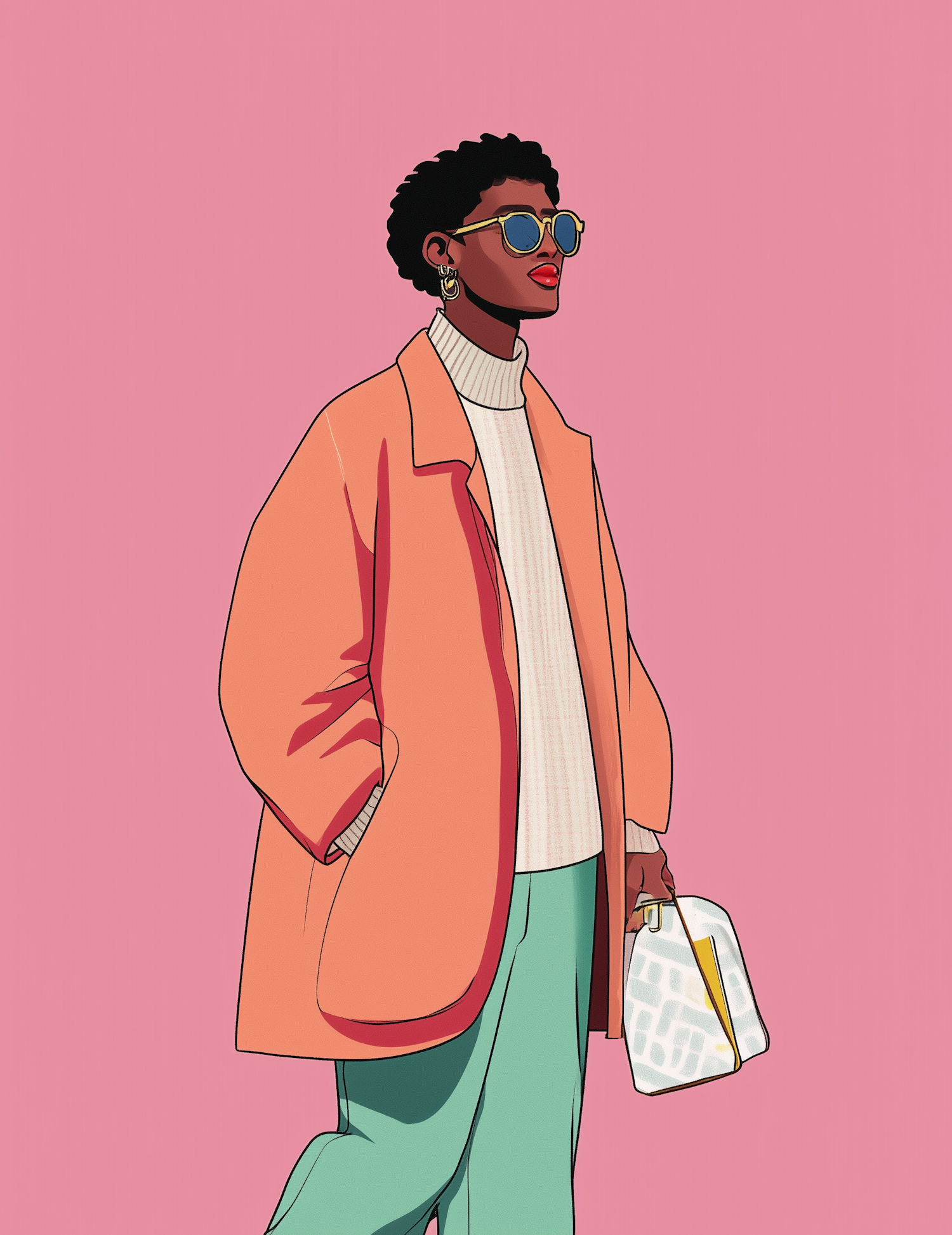 Fashionable Woman in Pink