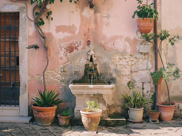 Rustic Mediterranean Fountain