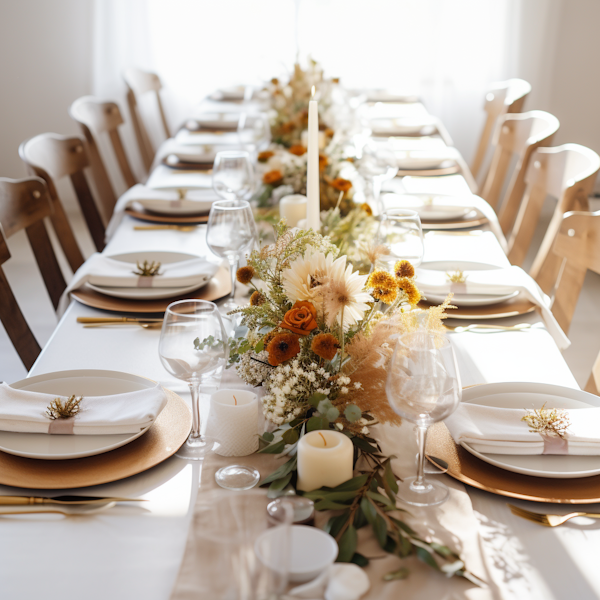 Elegant Rustic Banquet Setting