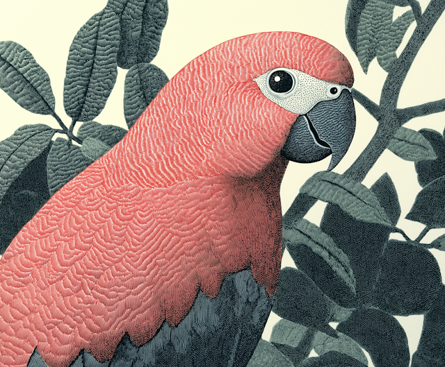 Expressive Red Parrot Illustration