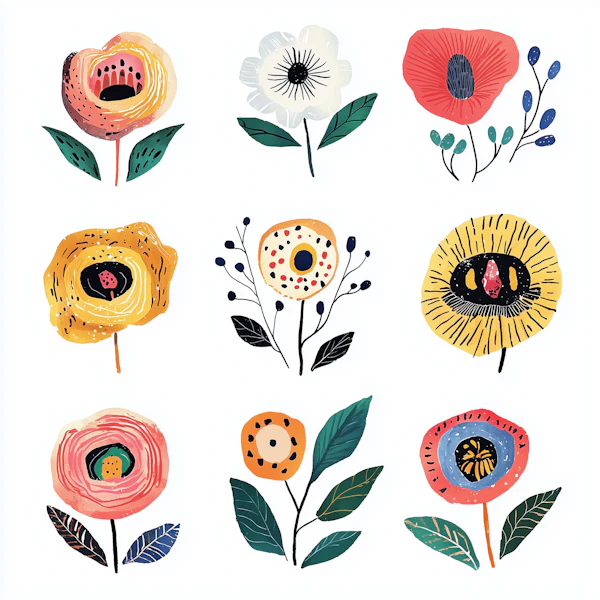 Stylized Flower Grid