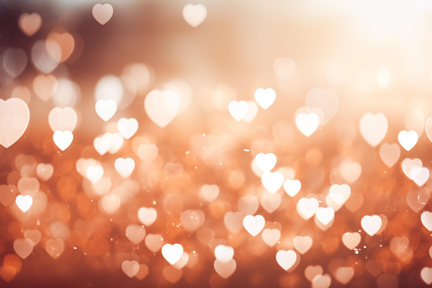 Dreamy Hearts Bokeh in Warm Hues