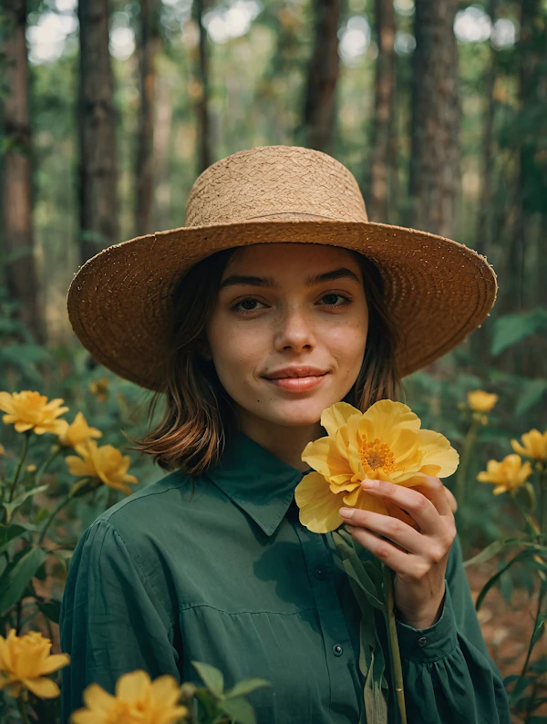 Woman in Flower Field