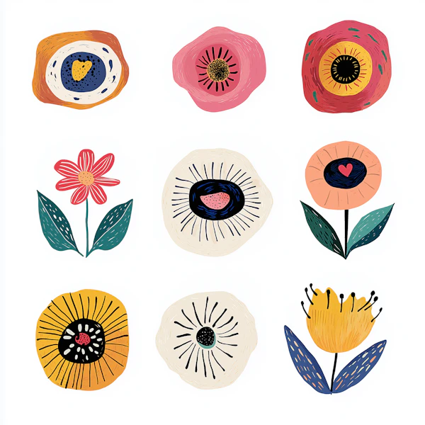 Stylized Floral Grid