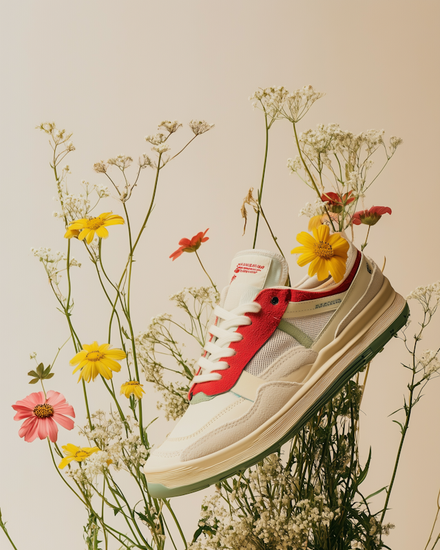 Sneaker with Wildflowers